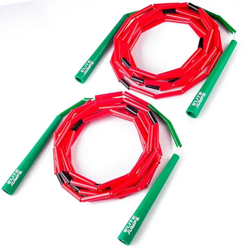Elite Jumps Cuerda de saltar doble holandesa de 14 pies, paquete de 2 | Cuerda de saltar doble holandesa con cuentas de 2 pulgadas para adultos y