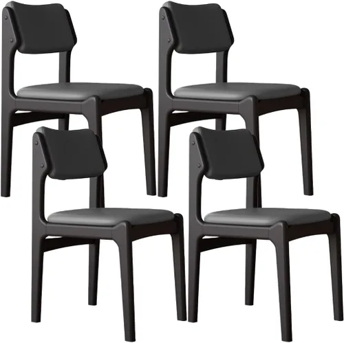 Miniatura 27 de YVYKFZD Wooden Dining Chairs Set, Leather Dining Room Chair with Back, Upholstered Kitchen Chairs, Armless Living Room Chair, for Bedroom Offices