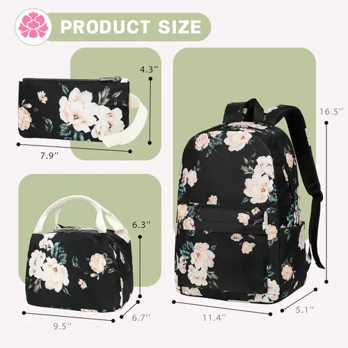 Miniatura 55 de Bluboon Juego de mochila para adolescentes, mochila escolar para niñas, lonchera y lápices, bolsas para estudiantes, 3 en 1, rosa-3 juegos, Escuela
