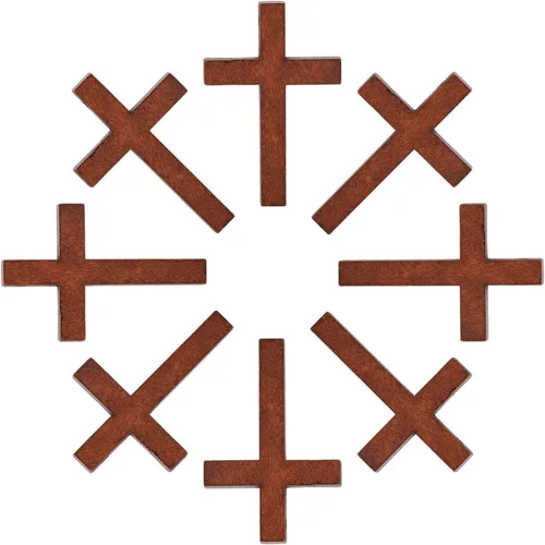 Miniatura 6 de Paquete de 70 cruces de madera pequeñas de cruz de madera de 1.7 x 1.1 pulgadas, colgantes de cruz de madera a granel, adorno pequeño, accesorio