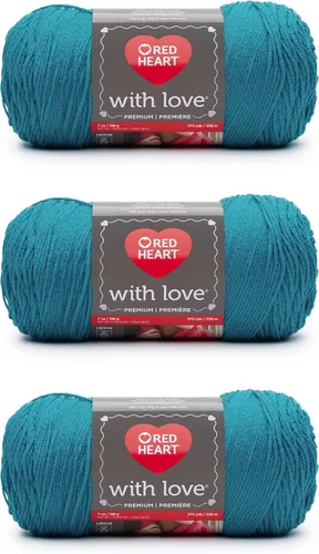 Miniatura 27 de Red Heart with Love Berry - Hilo rojo – Paquete de 3 unidades de 6.98 oz/7 onzas – Acrílico – 4 medianos (peinado) – 370 yardas – Tejido/ganchillo