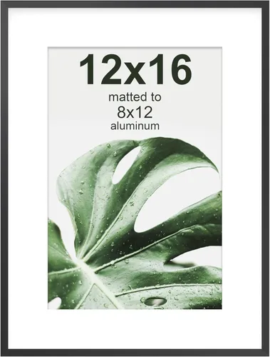 Miniatura 27 de FrameWorks Marco de fotos de aluminio moderno de lujo de 5 x 7 pulgadas con paspartú de 4 x 6 pulgadas, color negro con vidrio templado y tapete