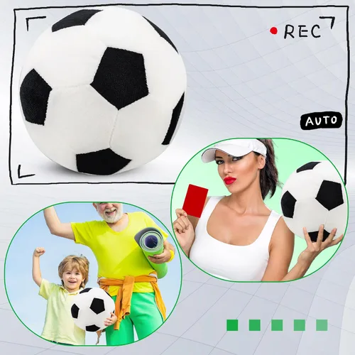 Miniatura 4 de Paquete de 2 almohadas de felpa para pelota de fútbol, esponjoso, juguete de pelota de fútbol, almohadas deportivas suaves para decoración