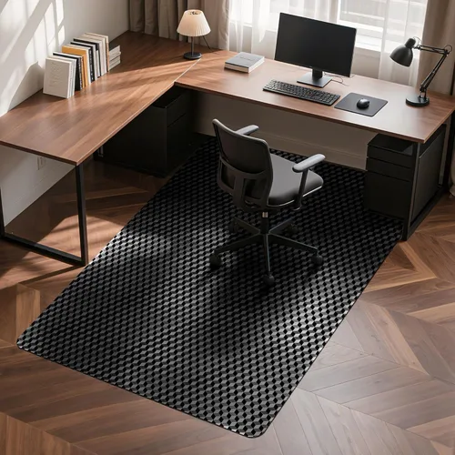 Miniatura 13 de BesWin Tapete para silla de oficina, 48 x 30 pulgadas, tapete para silla de escritorio de computadora para suelos de moqueta baja, protector de Negro