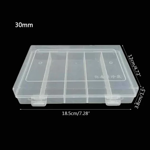 Miniatura 5 de ljhnba 5 ranuras de almacenamiento rectangular de plástico coleccionable, contenedor de almacenamiento apto para 100 piezas de 1.181 in, caja