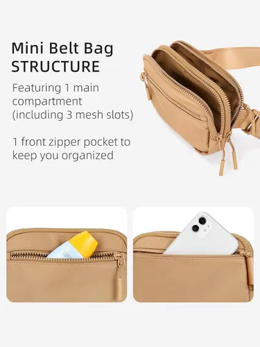 Miniatura 120 de WESTBRONCO Riñoneras para mujeres y hombres, bolsa para cinturón con bolsillos con cremallera, riñoneras modernas, bolsas cruzadas ligeras de 1