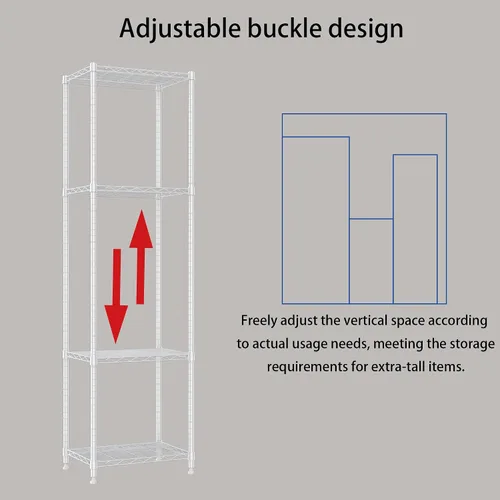 Miniatura 6 de REGILLER Estantería de Alambre de 6 Niveles de Acero, Unidad de Almacenamiento con Estantes Ajustables para Lavandería, Baño, Cocina, Despensa