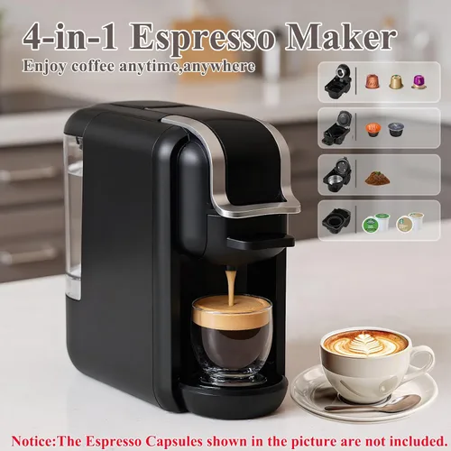 Miniatura 2 de Cafetera de cápsulas 4 en 1 de 19 bar, diseño compacto de preparación rápida caliente/fría, máquina de café espresso individual para cápsulas K Cup