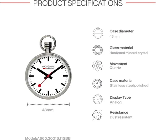Miniatura 3 de Mondaine Reloj de bolsillo EVO