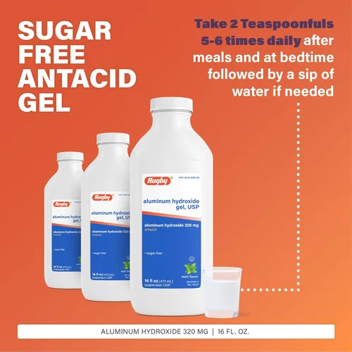 Miniatura 4 de Hidrogel de aluminio, USP 320mg/0.2 fl oz 16 oz por botella genérico para Amphojel Paquete de 6 en total 96 oz