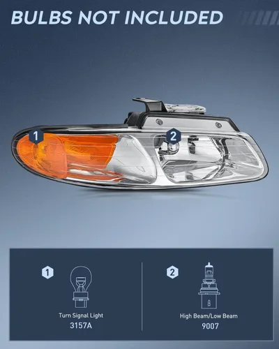 Miniatura 2 de Nilight Conjunto de Faro Compatible con 1996 1997 1998 1999 Chrysler Town & Country Dodge Grand Caravan Plymouth Grand Voyager Faro de Reemplazo