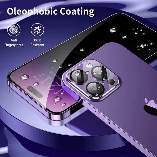 Miniatura 7 de Fotbor [Paquete de 3+3] Protector de pantalla de privacidad para iPhone 13 Pro Max con protector de lente de cámara, cobertura completa privada