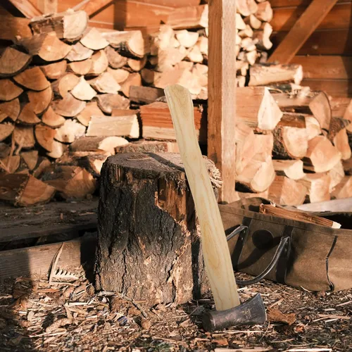Miniatura 7 de DOITOOL Reemplazo de mango de nogal de 14.17 pulgadas para hacha de madera duradera para camping y uso al aire libre, se adapta a hachas pequeñas