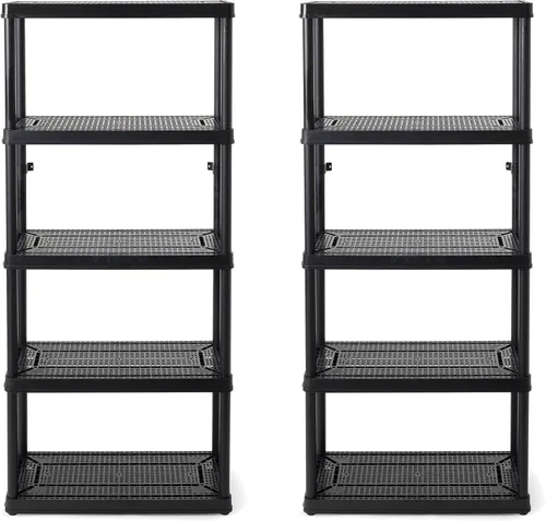 Miniatura 10 de Gracious Living Unidad de almacenamiento de 5 estantes de altura fija ventilada de servicio medio, 14 x 32 x 72 pulgadas, sistema organizador