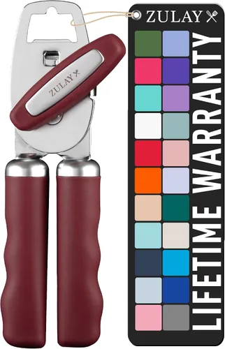 Miniatura 24 de Zulay Kitchen Abrelatas manual de acero inoxidable resistente con abridor de botellas, abrelatas manual a prueba de óxido con perilla giratoria