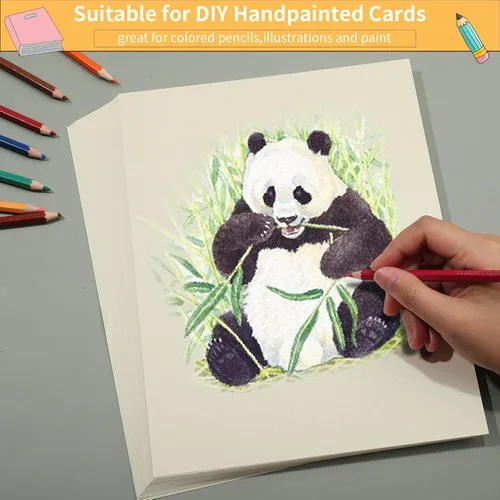 Miniatura 4 de 120 hojas de cartulina color crema brillante de 8.5 x 11 pulgadas, papel metálico de 250 gsm/92 libras, papel perlado de doble cara