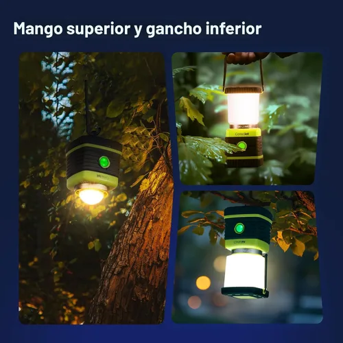 Miniatura 5 de Linterna de camping Consciot LED con alimentación por batería, 1000 lúmenes, 4 modos de luz, linterna portátil para tienda IPX4 resistente al agua