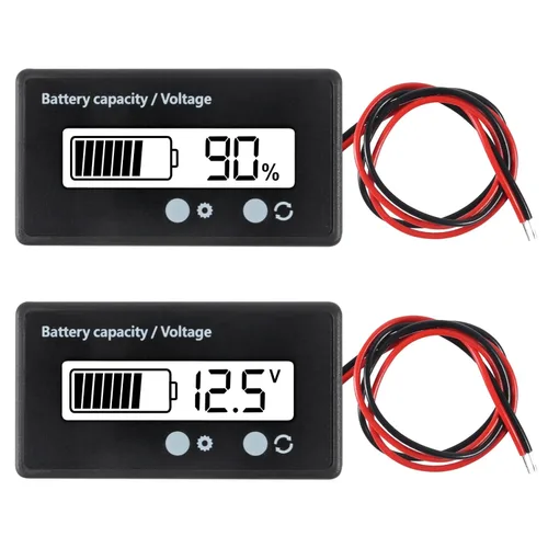 Miniatura 8 de UMLIFE Medidor de voltaje de capacidad de batería de 12 V 24 V 36 V 72 V CC con alarma Capacidad de batería Indicador de voltaje de batería