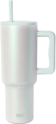 Miniatura 42 de Simple Modern - Vaso Trek de 30 onzas con asa y tapa con sorbete, taza de viaje de acero inoxidable con aislamiento, apta para portavasos Sea