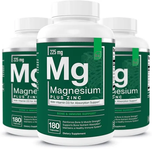 Miniatura 10 de Elementos Esenciales Magnesio Plus Zinc con Vitamina D3 Científicamente Formulado para Apoyo al Corazón, Huesos y Músculos Complejo de Magnesio