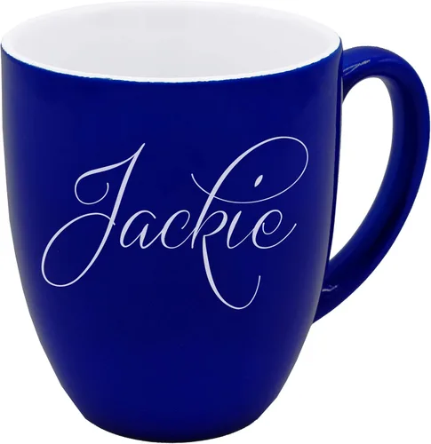 Miniatura 4 de The Wedding Party Store Taza de café con leche grabada personalizada, taza de café y té personalizada (azul)