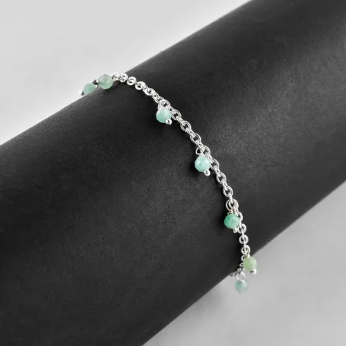 Miniatura 51 de Yanara Tobilleras de piedras preciosas para mujer, piedra natal natural, chapada en plata, joyería hecha a mano en 8.5 + 1.5 pulgadas, cristales