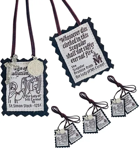 Miniatura 9 de TALPGOD Sagrado Corazón de Jesús, Escapulario de Cuero de Nuestra Señora del Monte Carmelo, Escapularios Católicos Católicos, Religiosos Católicos