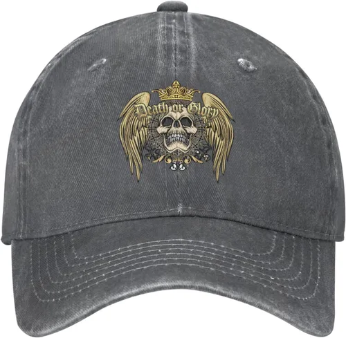 Miniatura 2 de Cowboy Hat Trendy Hats for Man and Women Djustable Four Season Outdoor Baseball Cap of Hell Skull with Angel Deep Heather