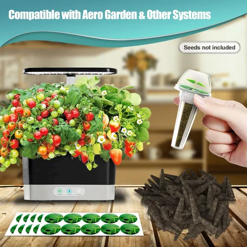 Miniatura 2 de Haligo Kit de cápsulas de semillas de 124 piezas para Aerogarden, kit para cultivar cualquier cosa para jardín hidropónico interior, suministros