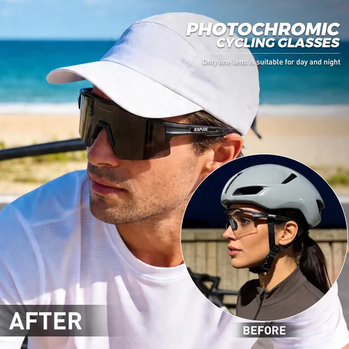 Miniatura 2 de KAPVOE Gafas de sol de ciclismo fotocromáticas para bicicleta de montaña, transparentes, MTB en bicicleta, equitación, béisbol, correr, golf