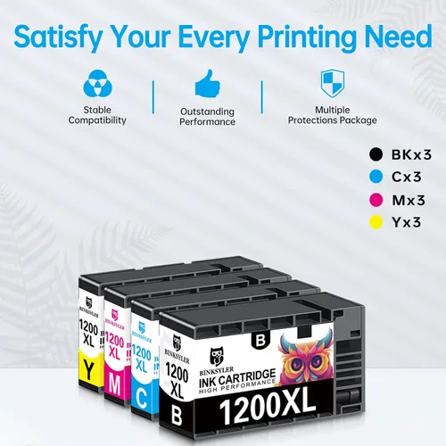 Miniatura 8 de Paquete de 12 cartuchos de tinta Maxify 1200XL para Canon PGI-1200XL PGI-1200 XL PGI 1200 Pigment Ink Work para Canon Maxify MB2720 MB2050 MB2350