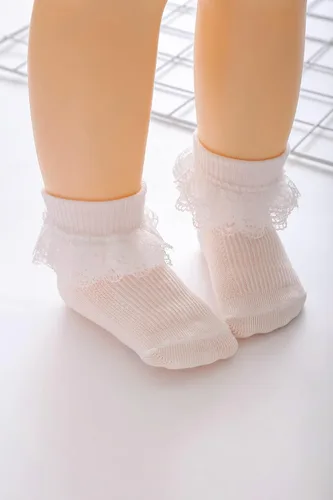 Miniatura 6 de Calcetines de encaje con volantes para recién nacidos, para niñas pequeñas
