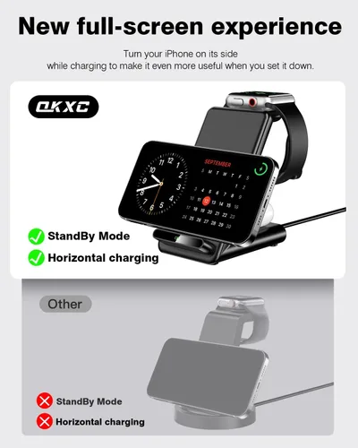 Miniatura 2 de Estación de carga inalámbrica, soporte de carga 3 en 1 hecho para Apple Watch Ultra 11 10 9 8 7 6 SE 5 4 3, cargador inalámbrico rápido hecho