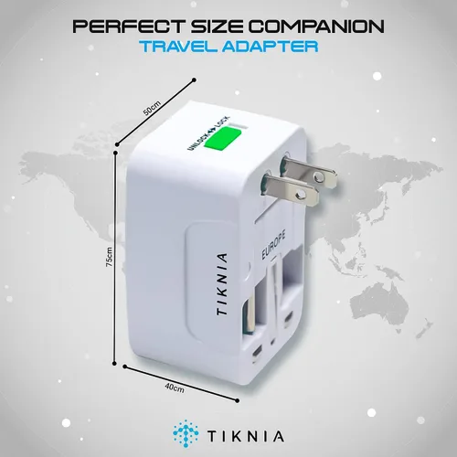 Miniatura 7 de Adaptador de viaje, todo en todo el mundo, adaptador universal europeo, enchufe de cargador de pared internacional para (sin puerto USB) Asia Europa