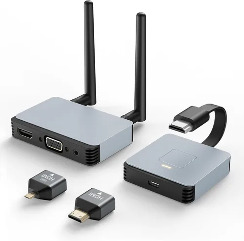 Miniatura 8 de Transmisor y receptor HDMI inalámbrico 4K, adaptador HDMI inalámbrico Plug & Play 2.4/5GHz Transmisión de video/audio desde computadora portátil, PC