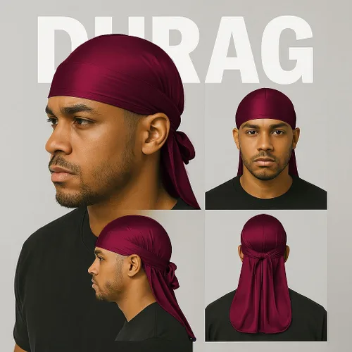 Miniatura 17 de Premium Durag Pack for Men, Silky Doo Rag for 360 540 720 Waves