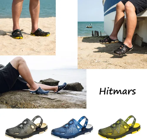 Miniatura 6 de Mens Clogs Lightweight Garden Shoes Breathable Clogs Beach Slippers Slip On Mules Pool Beach Yard for Men Black Blue Yellow Size US 7-13