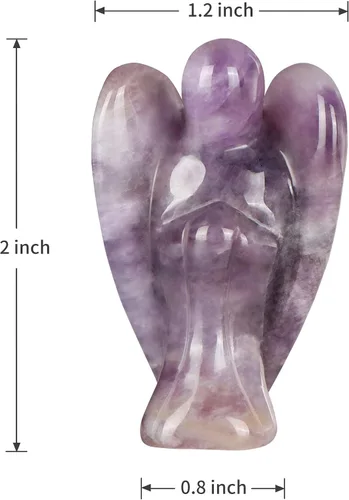 Miniatura 3 de Artistone Estatuas y figuras de ángel de cristal de amatista, bolsillo de gemas talladas, piedra curativa de ángel de la guarda, regalos