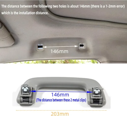 Miniatura 2 de Tirador de techo automático Agarradera gris con gancho LH = RH universal para Toyota para Corolla para Rav4 Yaris Vios OEM: 74610-52020