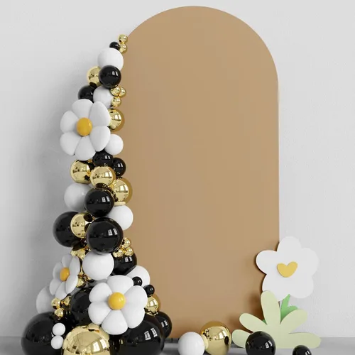 Miniatura 8 de Asee'm Cubierta de arco de boda de 6 pies, color beige, ajustada, cubierta de elastano ajustable de 2 caras, cubierta de fondo para decoración