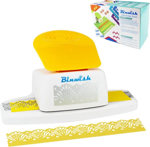 BINWISH Perforadora de borde para manualidades, perforadora de cartulina, borde de desplazamiento de encaje para álbumes de recortes, herramienta de