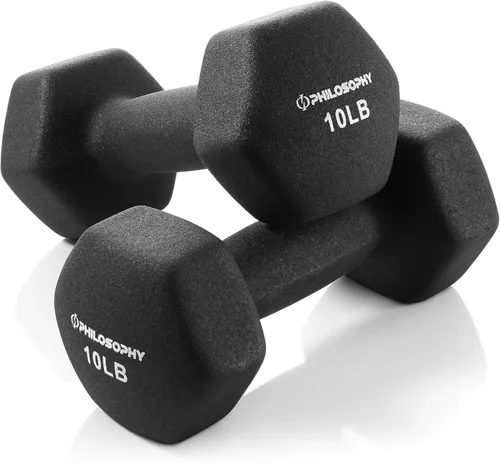 Philosophy Gym Juego de 2 mancuernas de neopreno con forma hexagonal