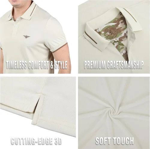 Miniatura 6 de Albert Morris Paquete de 4 camisas polo de manga corta a rayas para hombre