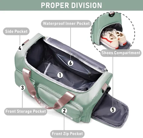 Miniatura 4 de NPBAG Bolsa de viaje para mujer, bolsa de mano grande expandible para fin de semana, bolsa de entrenamiento de gimnasio, bolsa de noche, bolsa