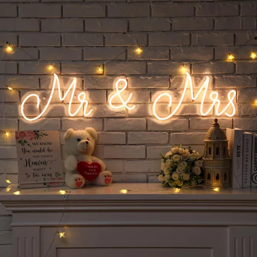 Miniatura 3 de Letrero de neón con luz LED de neón para decoración de pared, decoración de recepción de boda, aniversario, compromiso, banquete