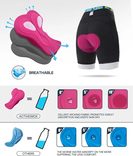 Miniatura 2 de Heathyoga 4D Padded Bike Shorts Women Cycling Shorts with Padding Biker Biking Bicycle Shorts with Pockets for Women