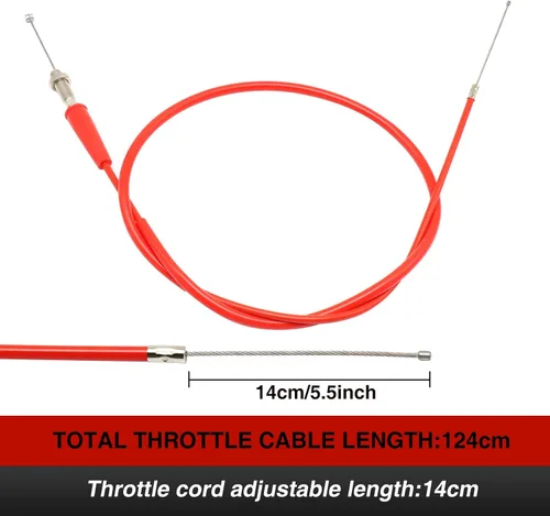 Miniatura 7 de Agarre del acelerador para motocicleta de 7/8 pulgadas, 0.866 in, torcida rápida de aluminio CNC con cable de acelerador y agarre para manillar Rojo