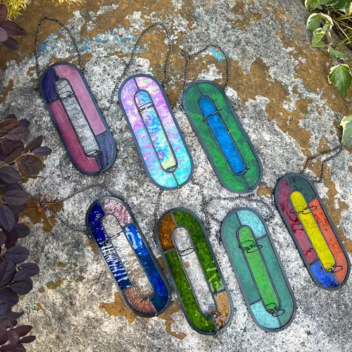 Miniatura 7 de LITMIND Estación de Propagación de Plantas de Vidrio Emplomado, Maceta Terrario Hidropónico Colgante con 2 Tubos de Vidrio - Perfecto