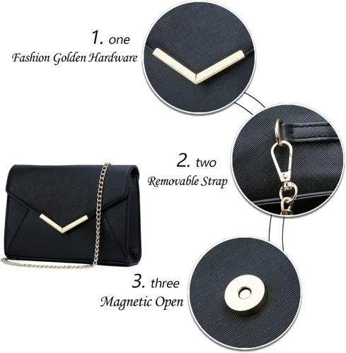 Miniatura 2 de KKXIU Elegante bolso de mano de cuero sintético para mujer bolso de mano para fiesta boda baile de graduación