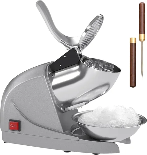 Máquina de hielo afeitado, máquinas eléctricas de cono de nieve de 3 cuchillas, máquina trituradora de hielo de 380 W, trituradora de hielo de 286